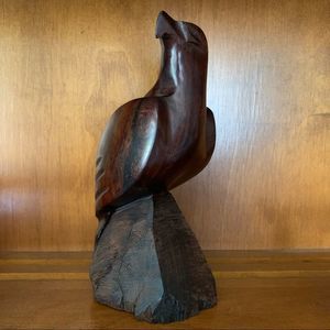 FINAL Hand Carved Ironwood 8” American Bald Eagle Sculpture